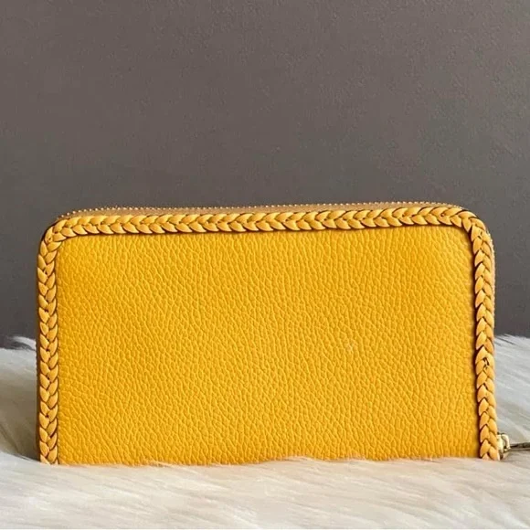 💰SOLD - CJ875 - Coach Zip Around Wallet with Braid - Picture 5 of 12